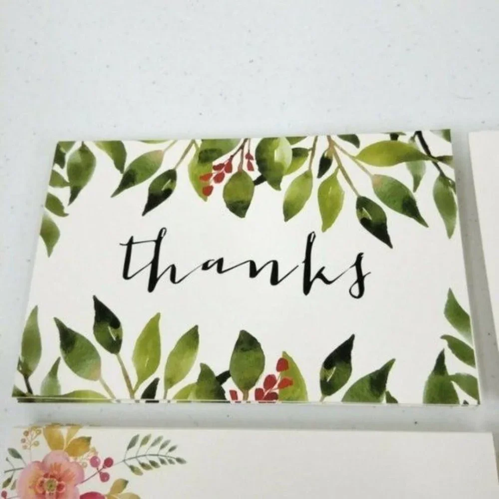 48 X 2 Packs Premium Thank You Cards 5 Floral Designs with Envelopes (2 …